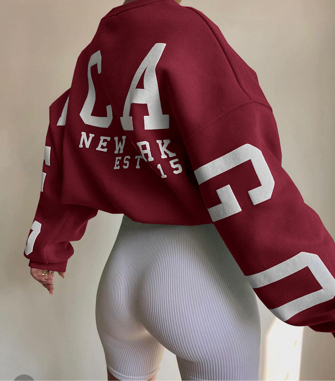 Women's Oversized Casual Sweatshirt with Unique Print