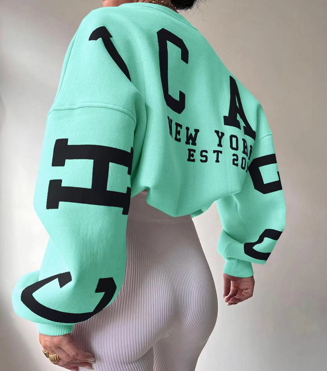 Women's Oversized Casual Sweatshirt with Unique Print