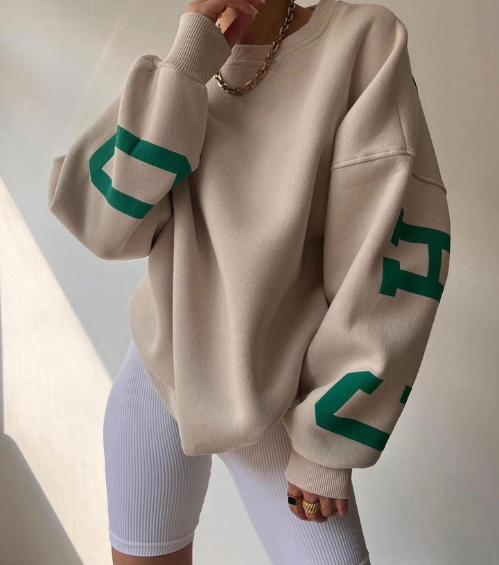 Women's Oversized Casual Sweatshirt with Unique Print