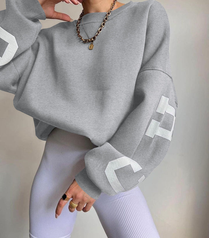Women's Oversized Casual Sweatshirt with Unique Print