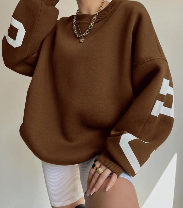 Women's Oversized Casual Sweatshirt with Unique Print