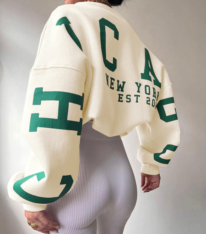 Women's Oversized Casual Sweatshirt with Unique Print