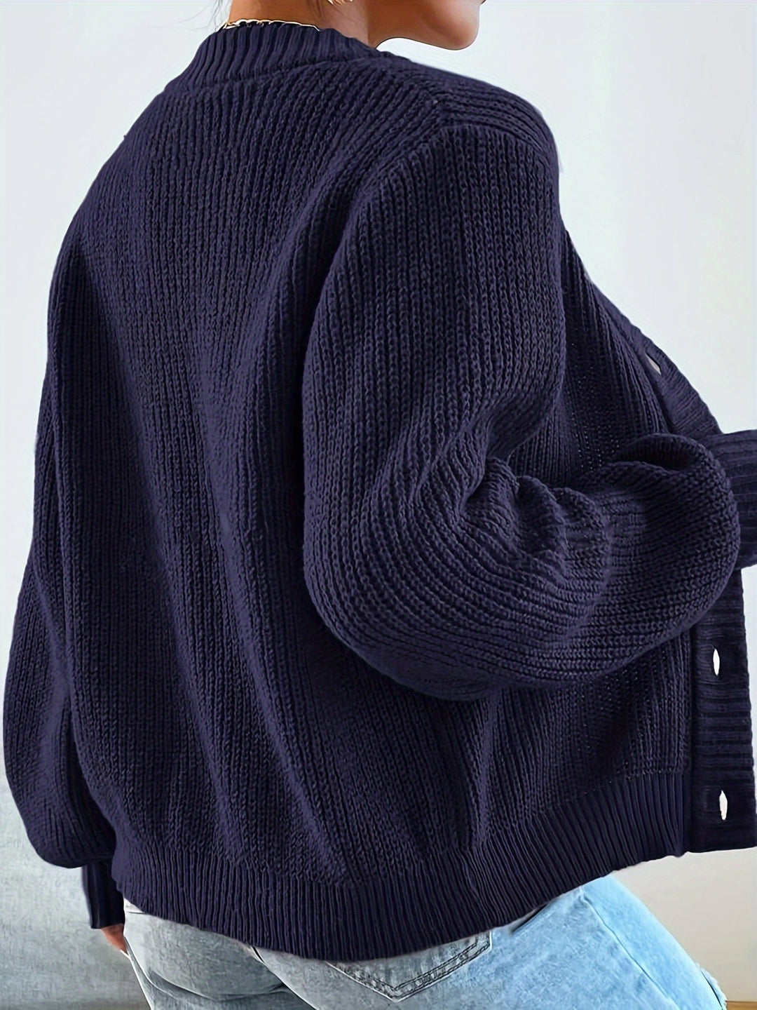 Women's Button-Front Ribbed Cardigan in Clementine Color