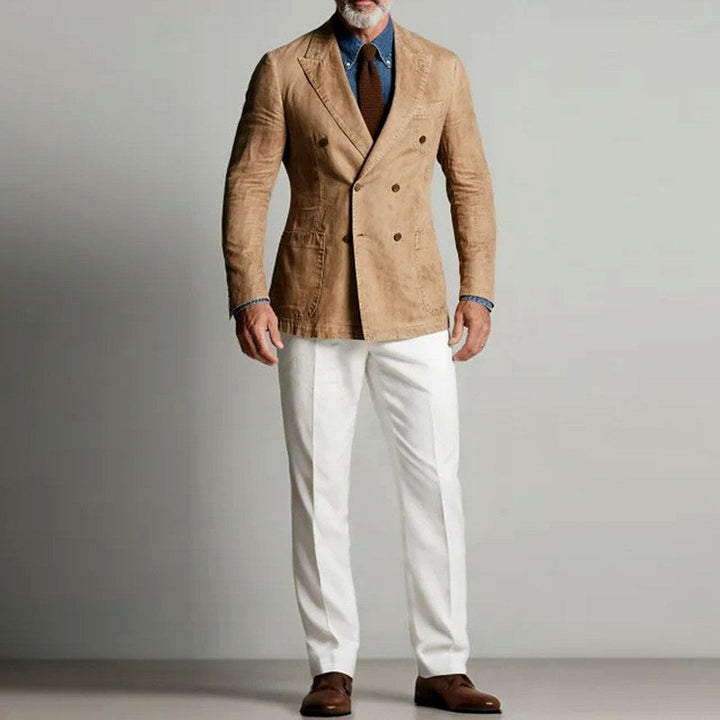 Men's Double-Breasted Notch-Lapel Blazer