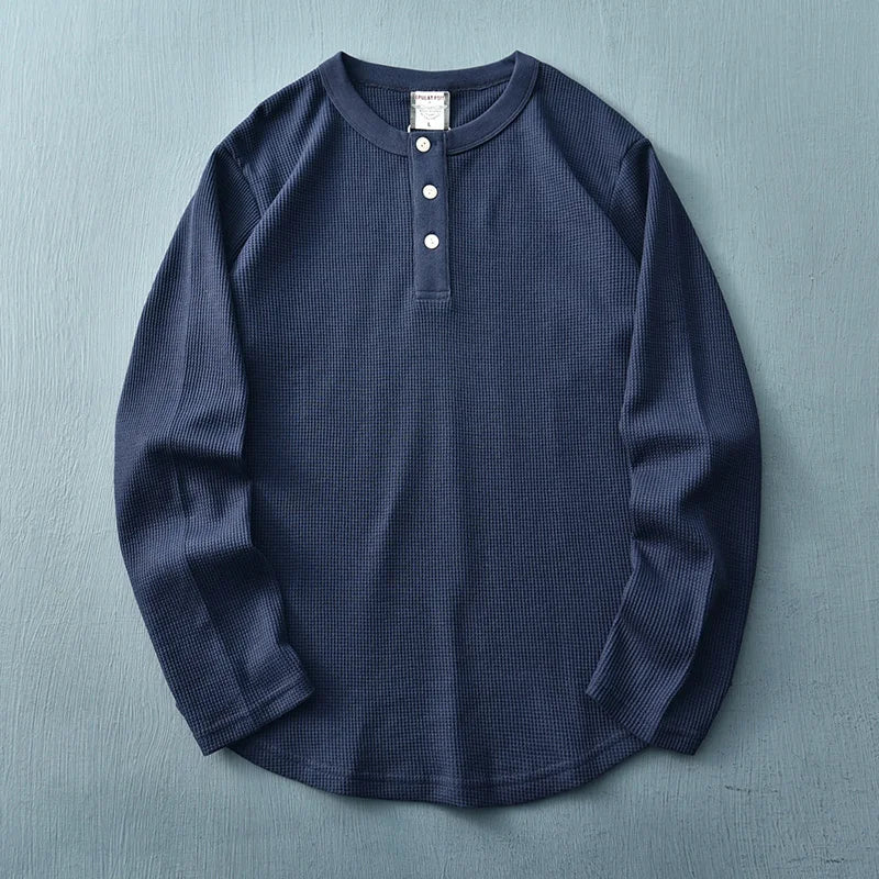 Men's Long Sleeve Casual Henley Shirt