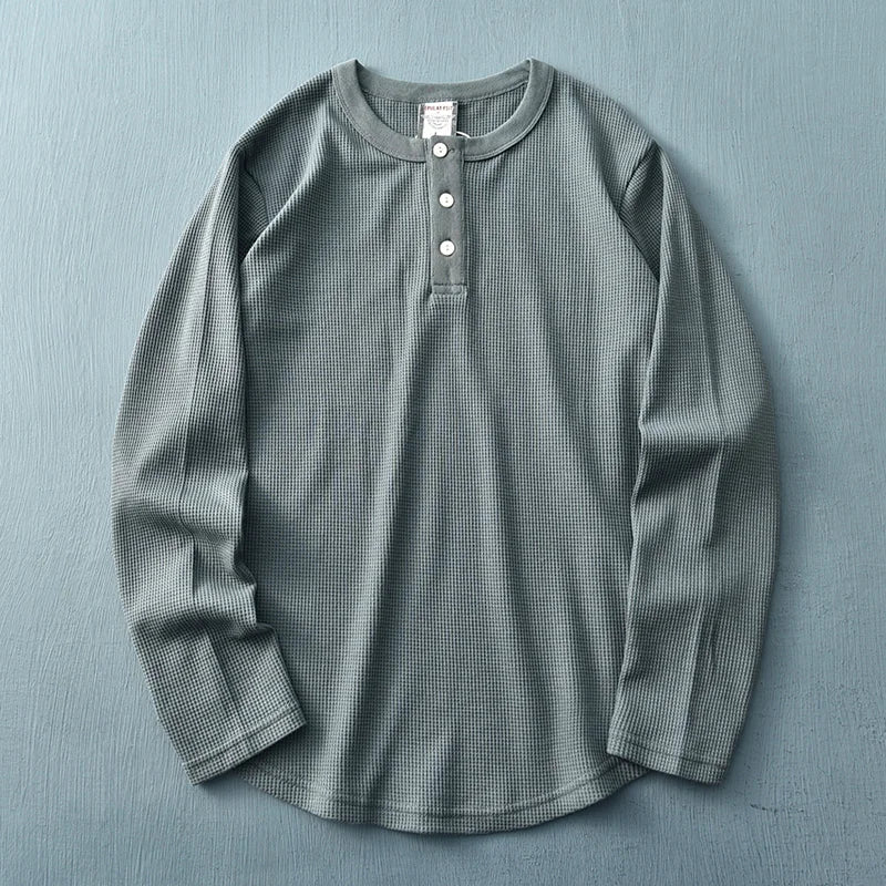 Men's Long Sleeve Casual Henley Shirt