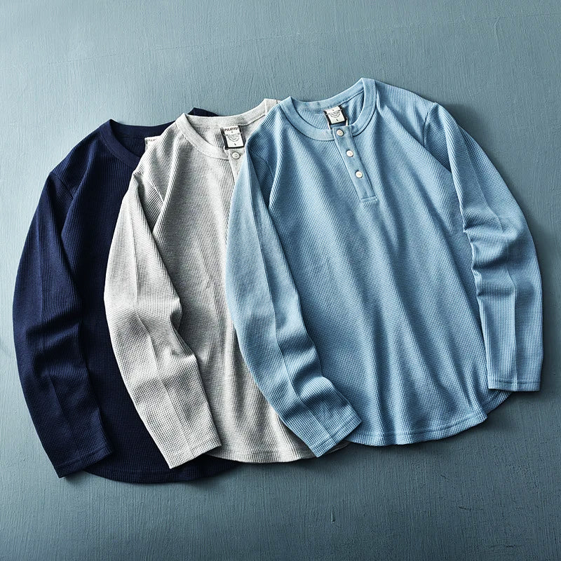 Men's Long Sleeve Casual Henley Shirt