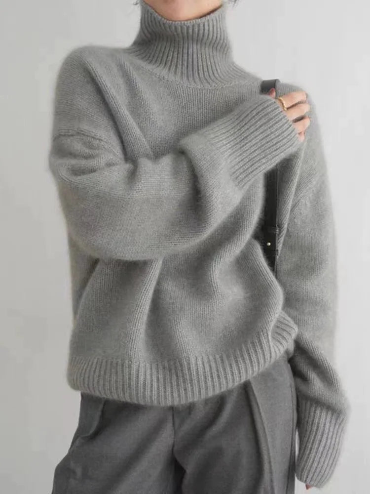 Women's Cozy Oversized Turtleneck Sweater