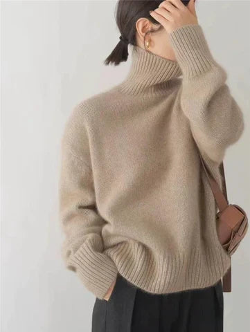 Women's Cozy Oversized Turtleneck Sweater
