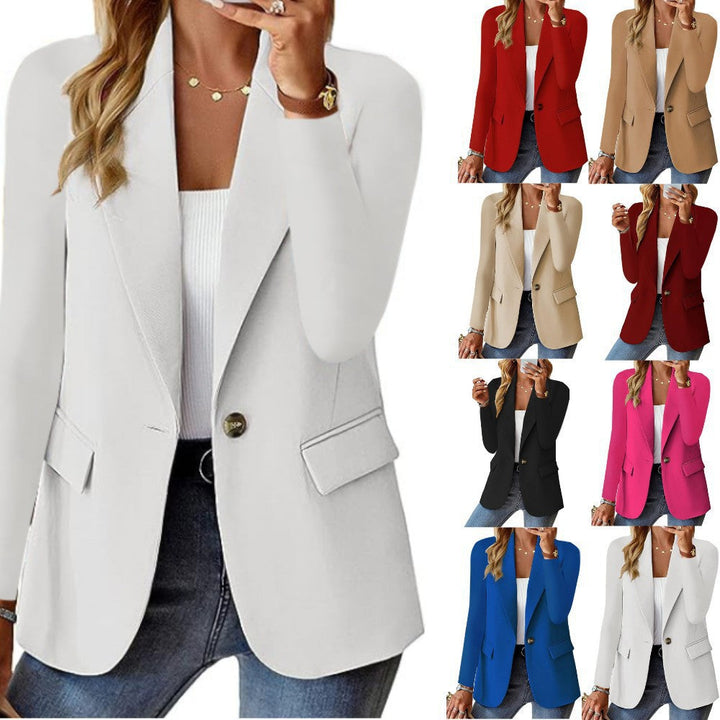 Women's Casual Lapel Button Blazer Jacket