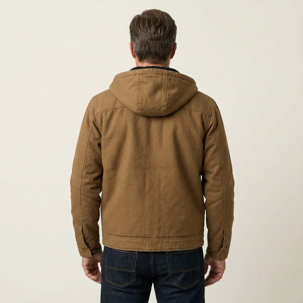Men's Rugged Canvas Sherpa-Lined Outdoor Jacket
