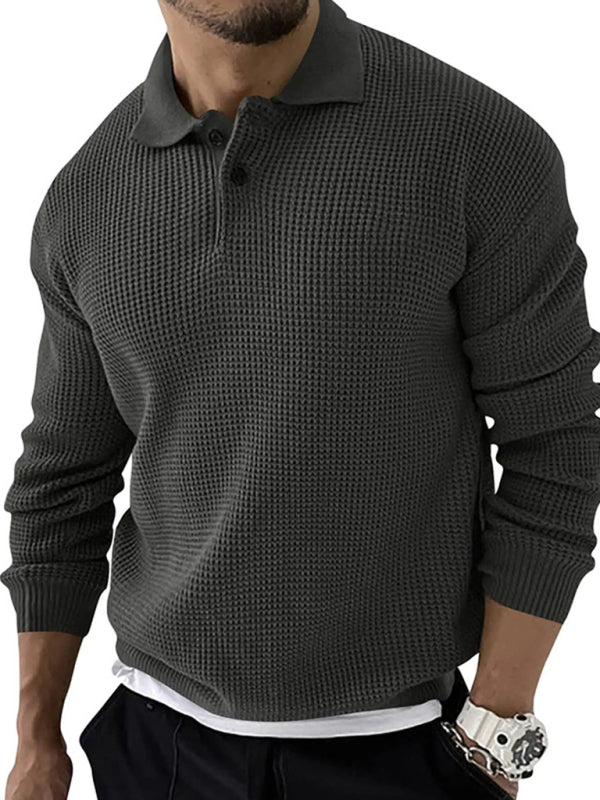 Men's Urban Slim Cut Knitting Sweater with Reversible Collar