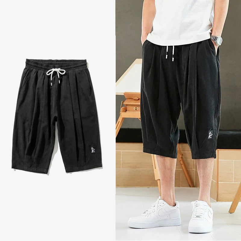 Men's Casual Wide Leg Cord Shorts for Comfortable Summer Wear