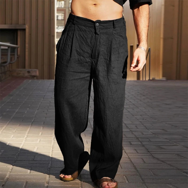 Men's Wide Linen Mix Summer Pants