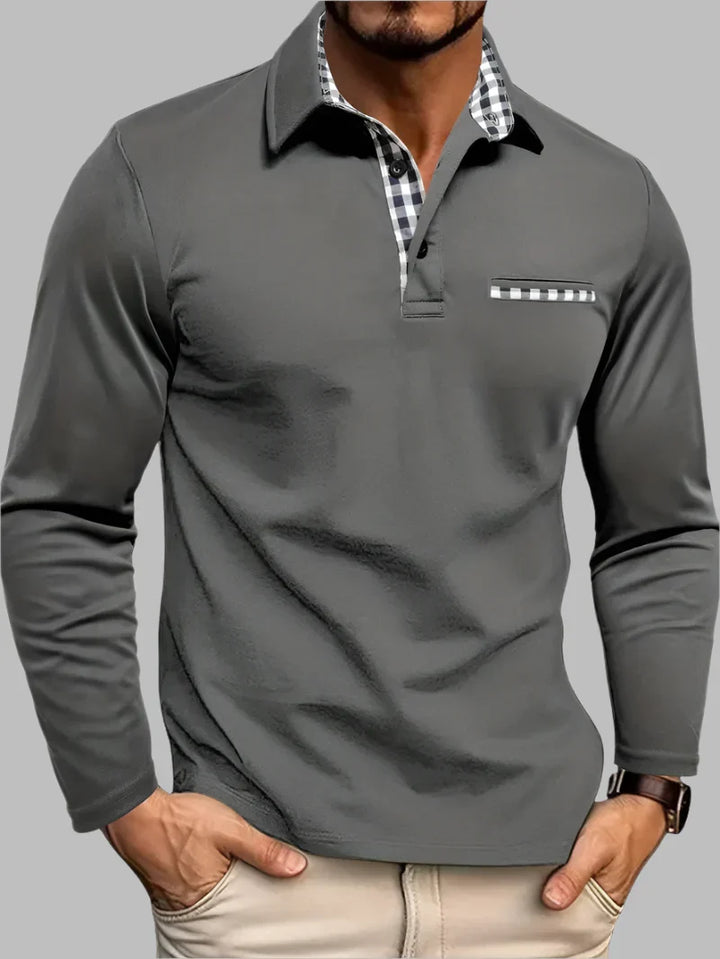 Men's Classic Long-Sleeve Summer Polo Shirt