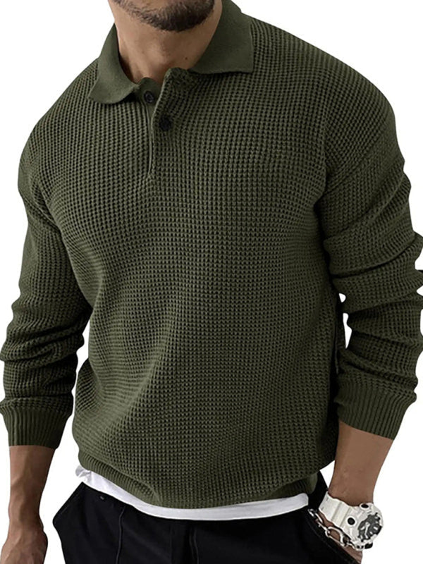 Men's Urban Slim Cut Knitting Sweater with Reversible Collar
