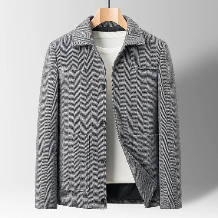 Men's Elegant Herringbone Pattern Jacket