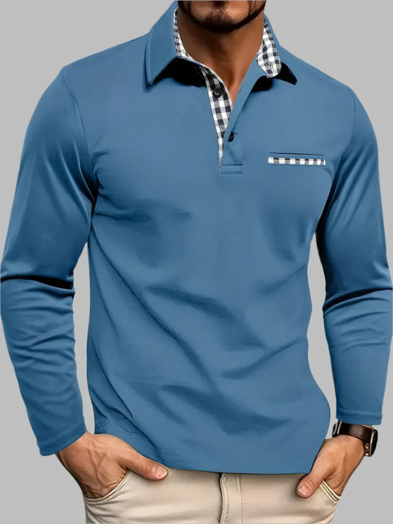 Men's Classic Long-Sleeve Summer Polo Shirt