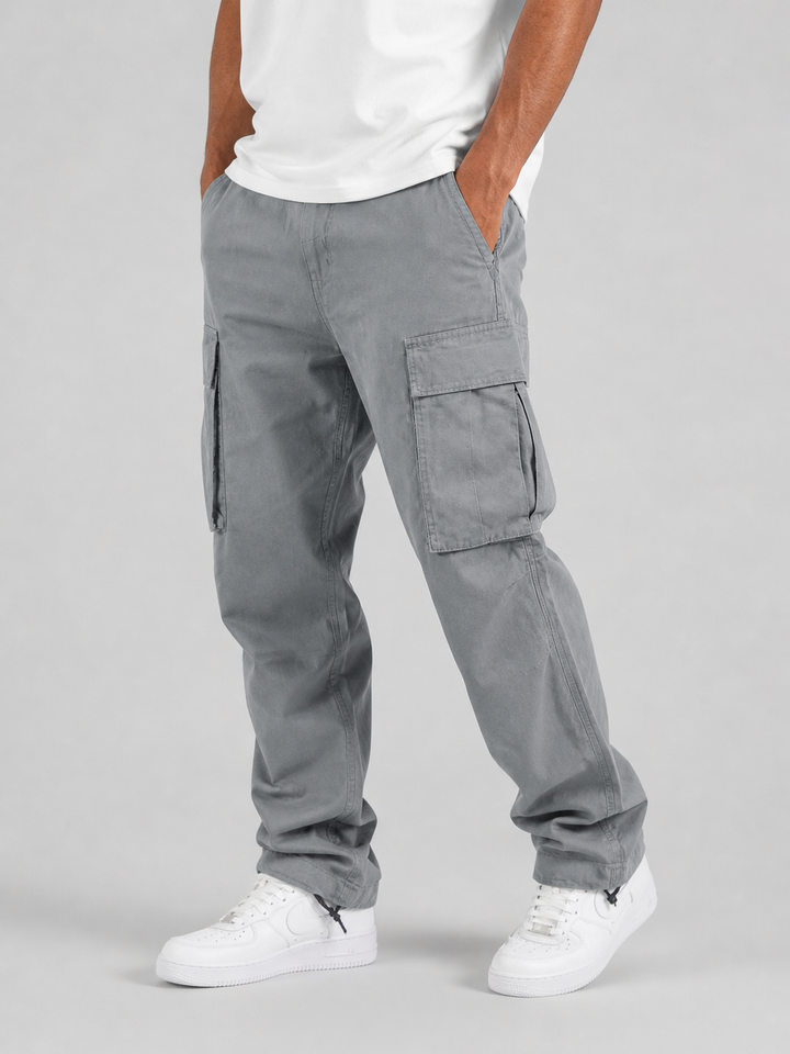 Men's Relaxed Cargo Pants with Utility Pockets for Comfort and Style