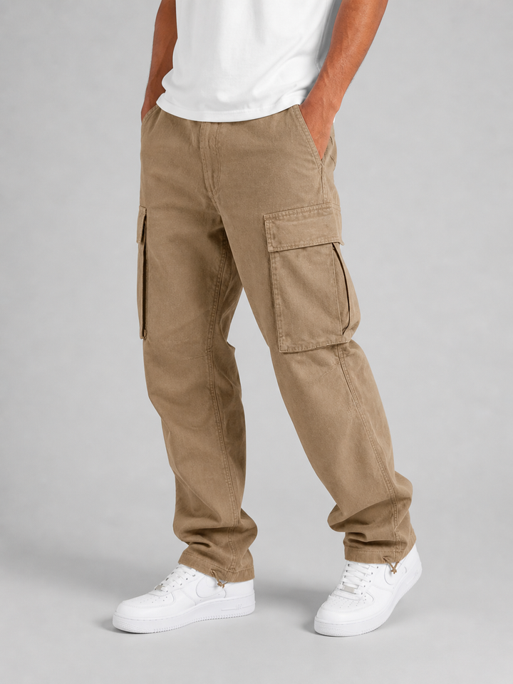 Men's Relaxed Cargo Pants with Utility Pockets for Comfort and Style