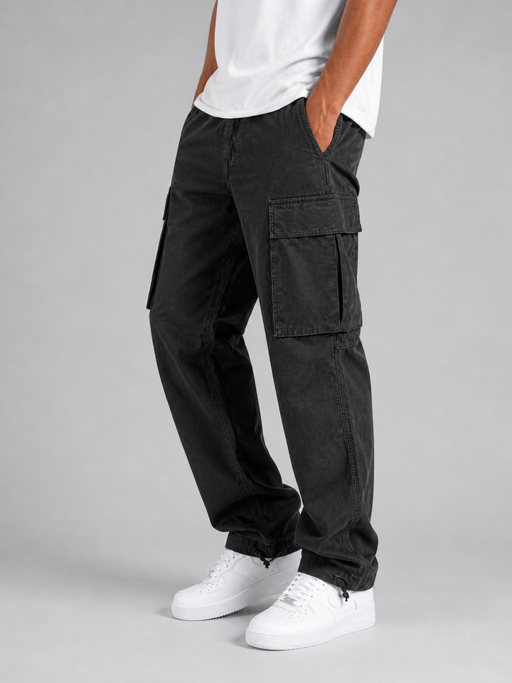 Men's Relaxed Cargo Pants with Utility Pockets for Comfort and Style
