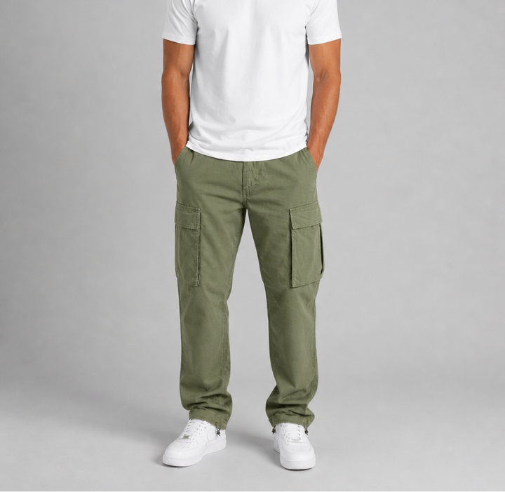 Men's Relaxed Cargo Pants with Utility Pockets for Comfort and Style