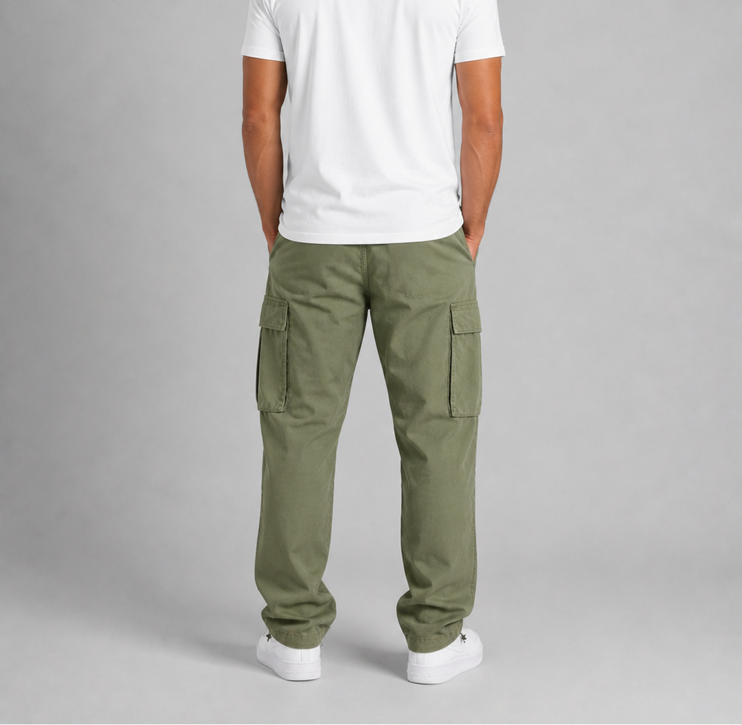 Men's Relaxed Cargo Pants with Utility Pockets for Comfort and Style