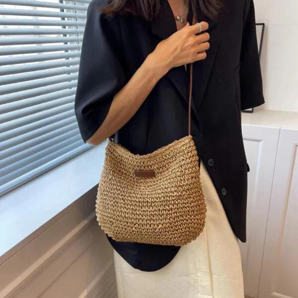 Women's Woven Crossbody Bag for Casual Use