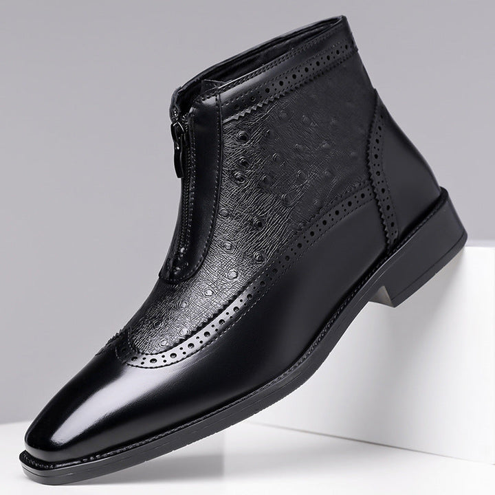 Men's Brogue Zip Ankle Boots
