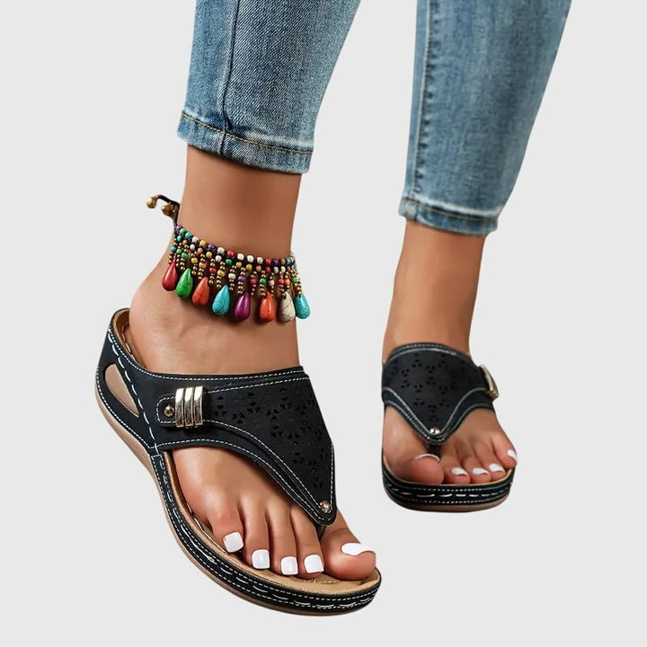 Diana | Women's Embroidered Wedge Sandals