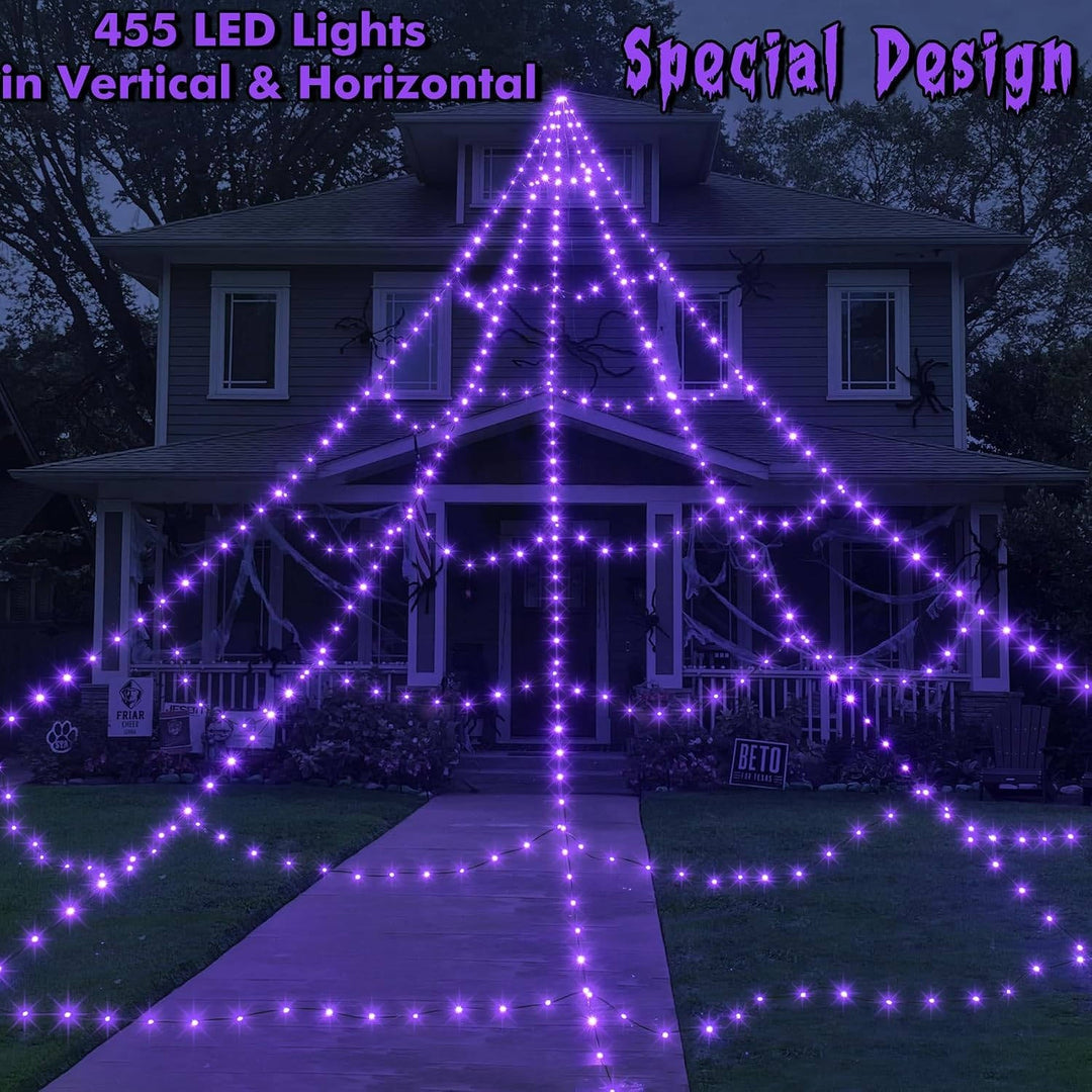 Halloween's 16.4 FT LED Spider Web Lights with Remote & 8 Modes