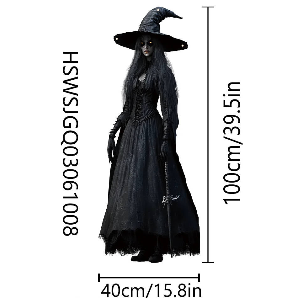 Halloween's Skull Bride Hanging Decoration with Weather-Resistant Fabric