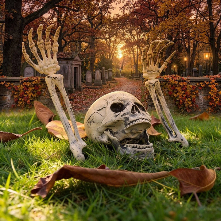Halloween's Realistic Skeleton Stakes for Outdoor Lawn Decor