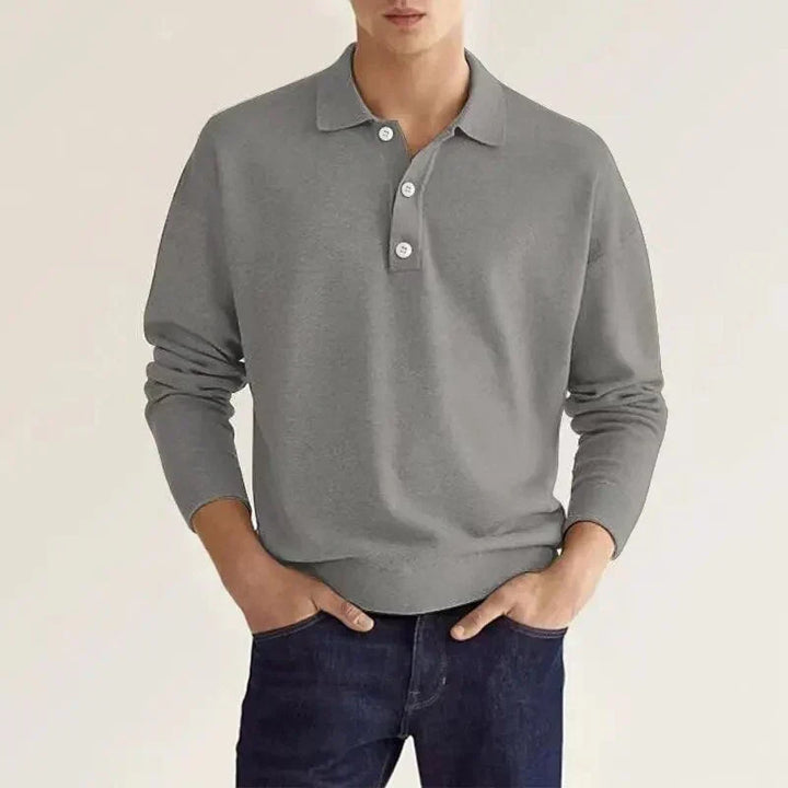 Men's Long Sleeve Casual Polo Shirt