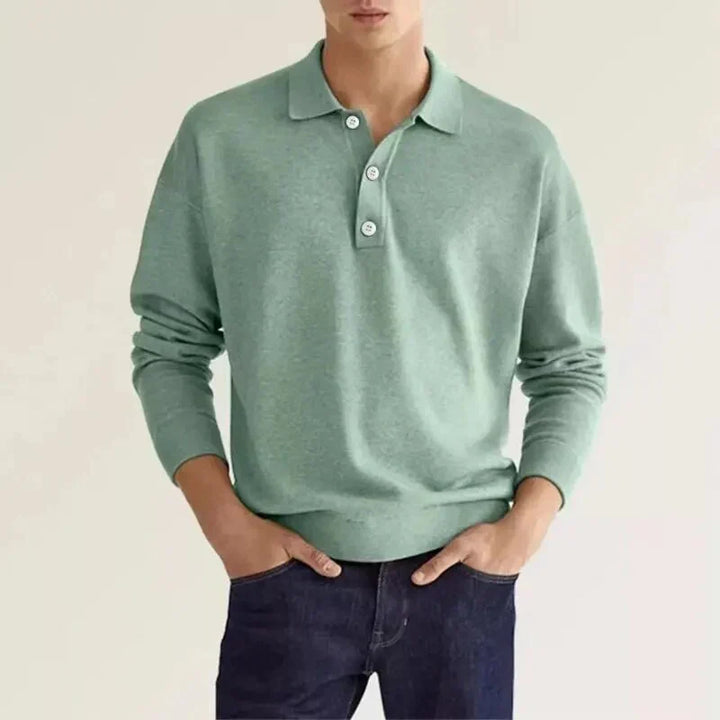 Men's Long Sleeve Casual Polo Shirt