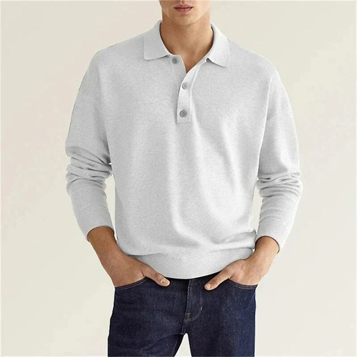 Men's Long Sleeve Casual Polo Shirt