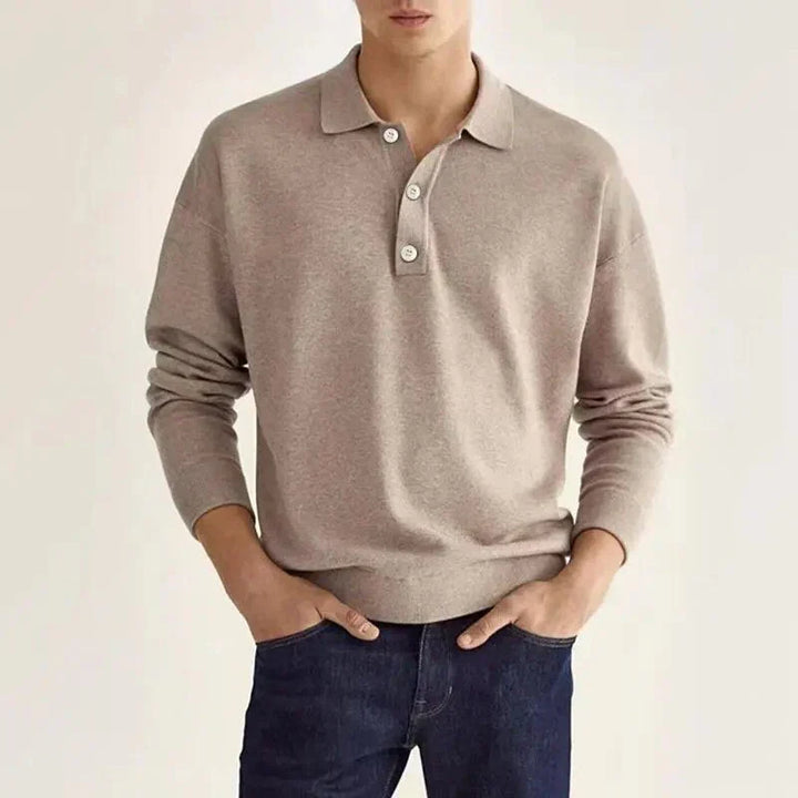 Men's Long Sleeve Casual Polo Shirt