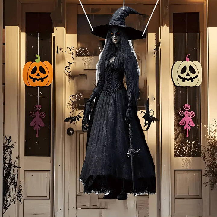 Halloween's Skull Bride Hanging Decoration with Weather-Resistant Fabric