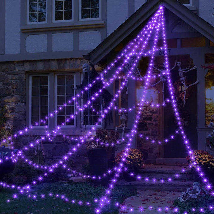 Halloween's 16.4 FT LED Spider Web Lights with Remote & 8 Modes