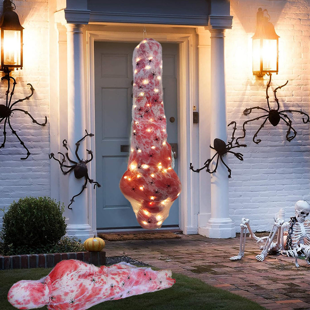 Halloween's 59-Inch Hanging Cocoon Corpse with Warm String Lights