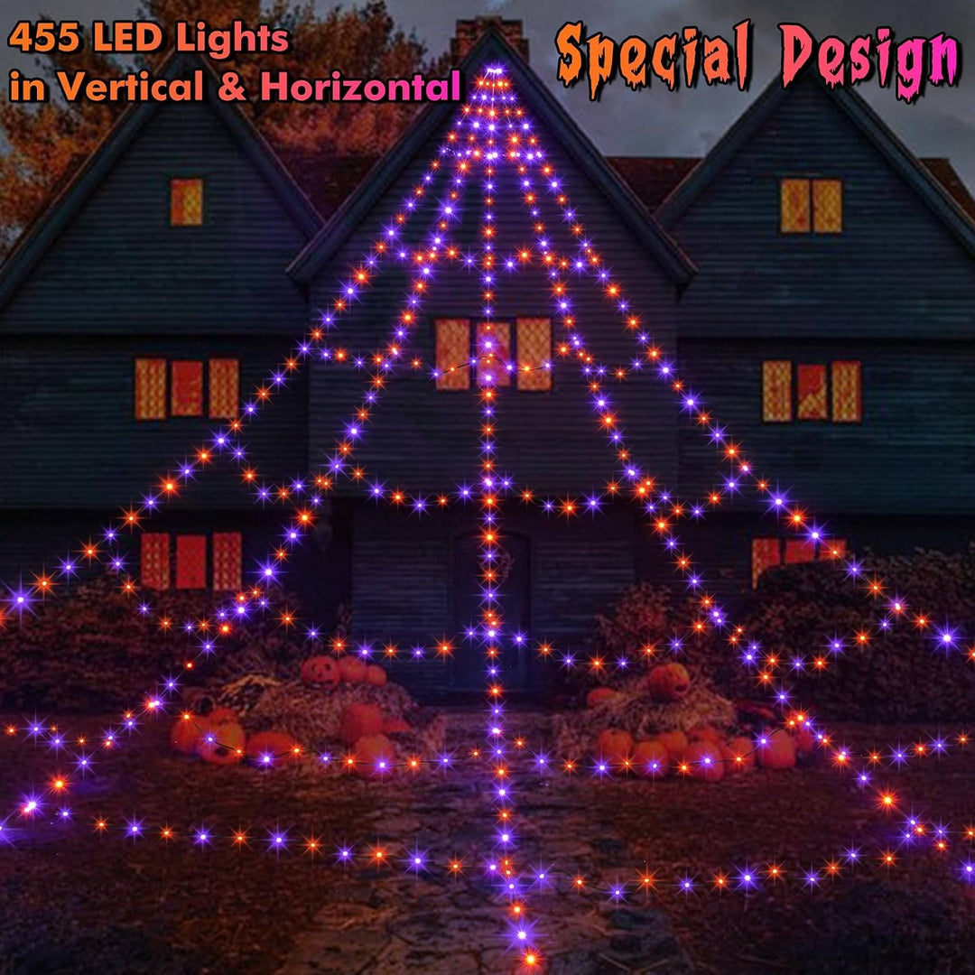 Halloween's 16.4 FT LED Spider Web Lights with Remote & 8 Modes