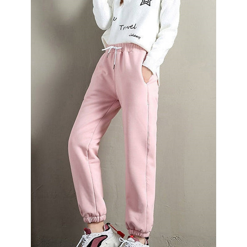 Women's High Waist Brushed Lined Fall Sweatpants