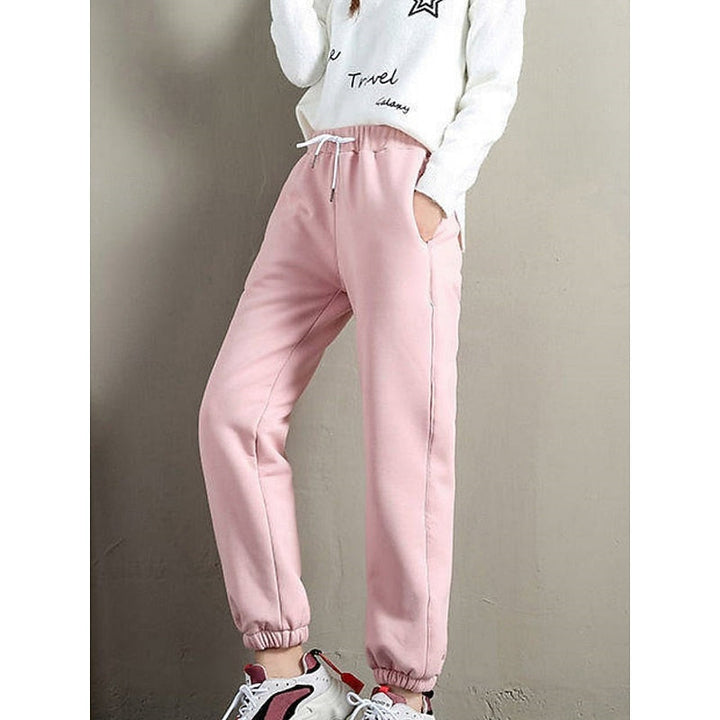 Women's High Waist Brushed Lined Fall Sweatpants