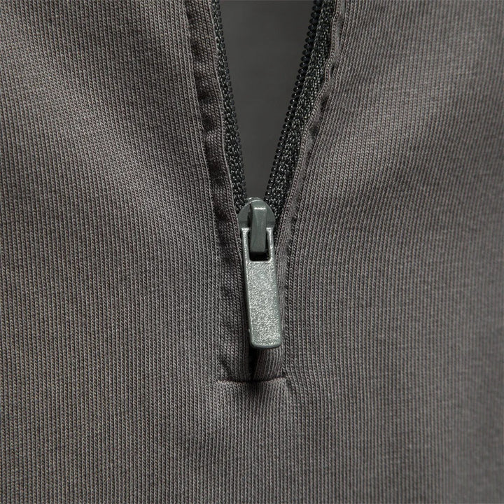 Men's Long-Sleeved Polo Shirt with Zipper for Stylish Comfort