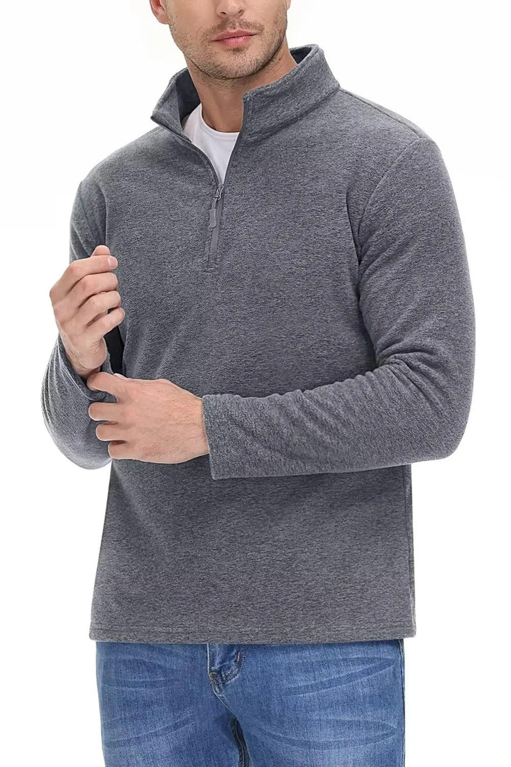 Men's Fleece Sweater with Half Zipper for Ultimate Warmth