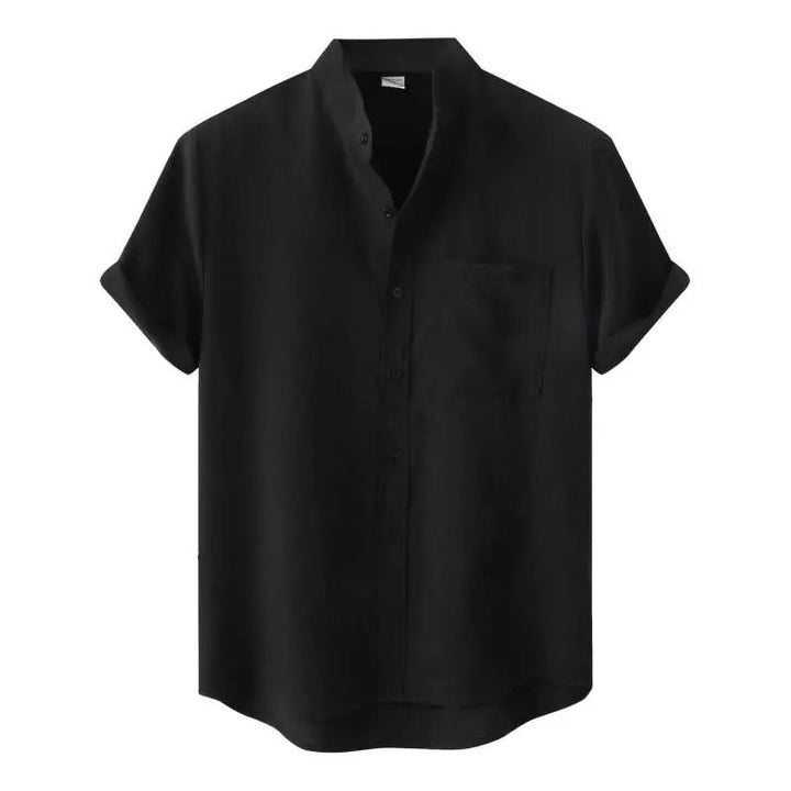 Men's Airy Summer Shirt with Stand-Up Collar for Comfort and Style