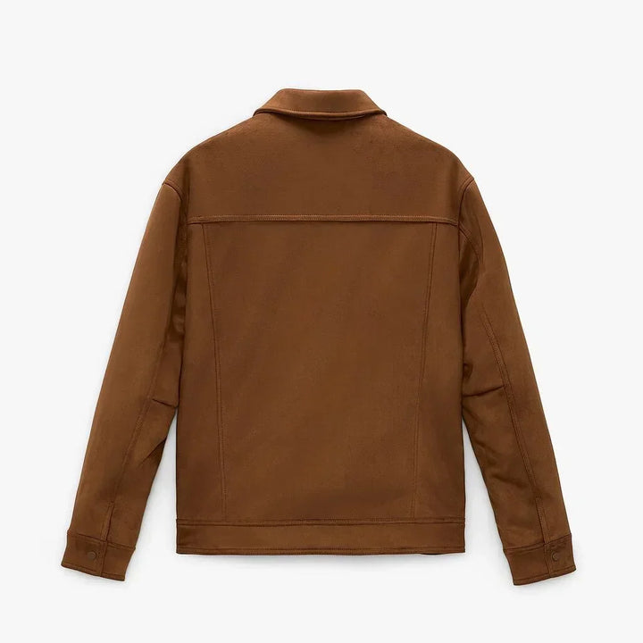 Men's Suede Lapel Single Breasted Jacket Outerwear