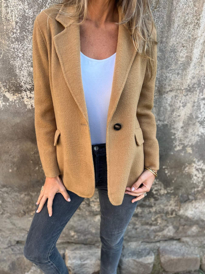 Women's Textured Single-Button Blazer with Notch Lapel