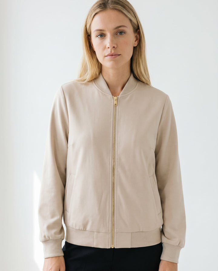 Women's Lightweight Bomber Jacket – Zip Closure for Casual Wear