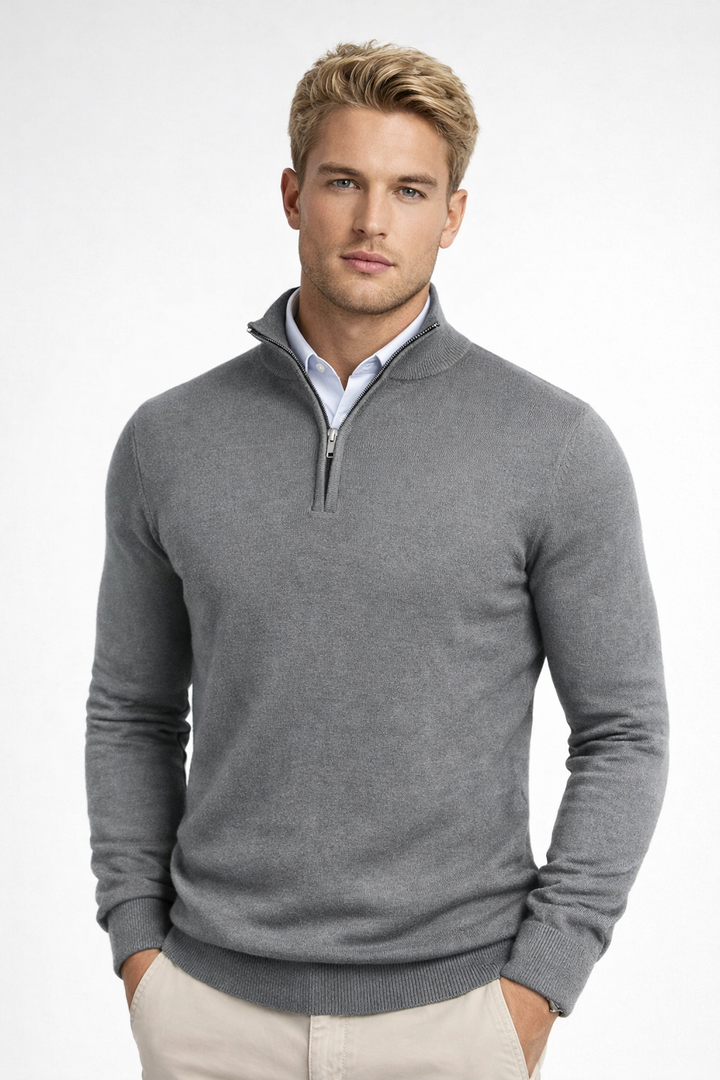 Men's Modern Half Zip High Neck Sweater